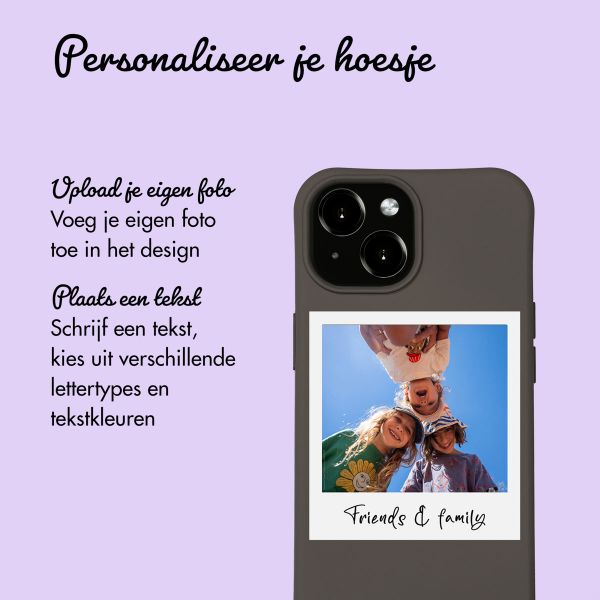 Gepersonaliseerd Color Backcover MagSafe met afneembaar koord en polaroid  iPhone 15 - Black Coffee