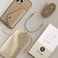 Selencia Sera Phone Case with Cord and Envelope Card Holder Apple iPhone 12 (Pro) - Taupe