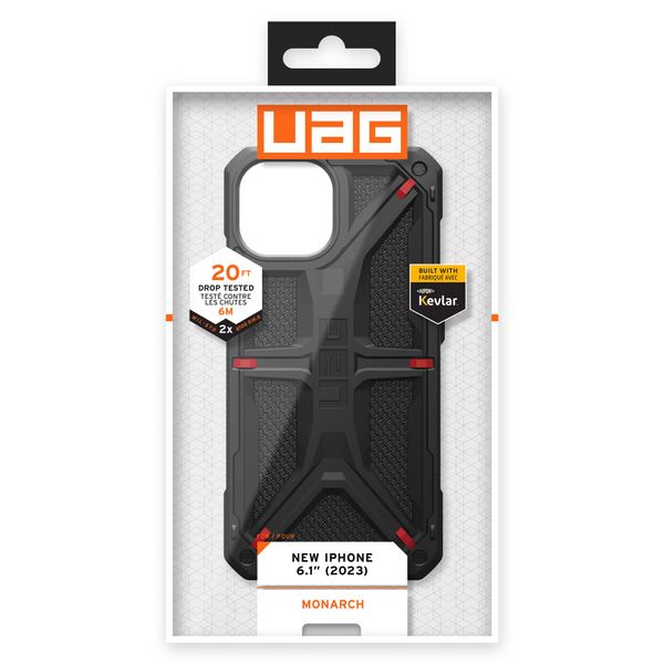 UAG Monarch Backcover iPhone 15 - Kevlar Black