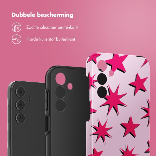 Selencia Vivid Tough Backcover Samsung Galaxy A15 (5G/4G) - Stars Rubine Red Light Pink