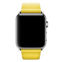 Apple Leather Band Classic Buckle Apple Watch Series 1 t/m 9 / SE (38/40/41 mm) | Series 10 / 11 (42 mm) - Spring Yellow