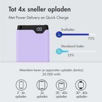 imoshion Powerbank 20.000 mAh - Quick Charge en Power Delivery - Lila