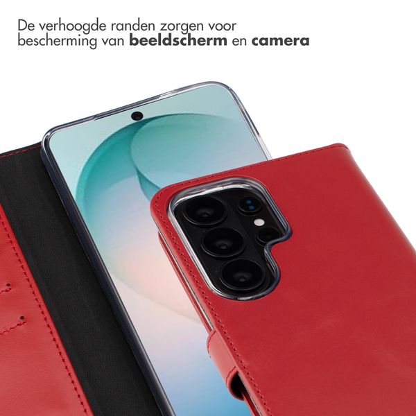 Selencia Echt Leren Bookcase Samsung Galaxy S26 Ultra - Rood