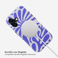 Selencia Vivid Tough Backcover met MagSafe iPhone 16 - Modern Bloom Sapphire Blue