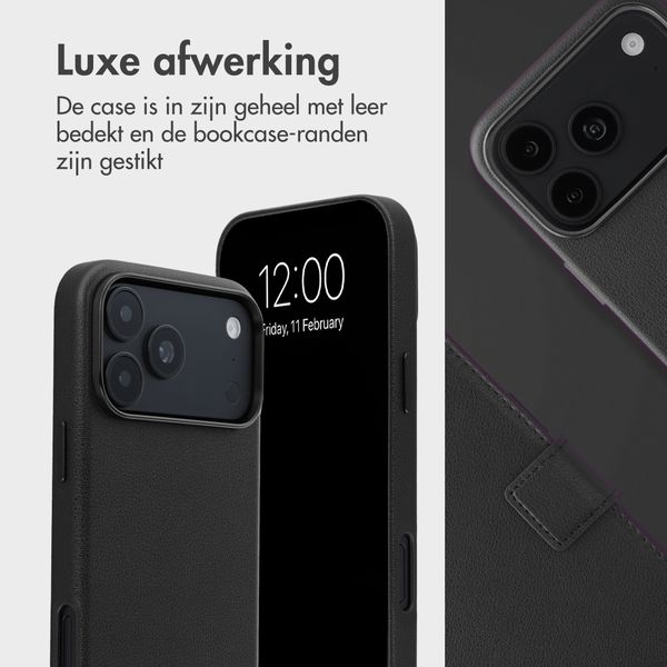 Accezz Leather Bookcase 2-in-1 met MagSafe Apple iPhone 18 Pro Max / 17 Pro Max - Onyx Black