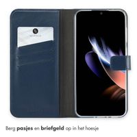 Selencia Echt Leren Bookcase Samsung Galaxy A36 / A56 - Blauw