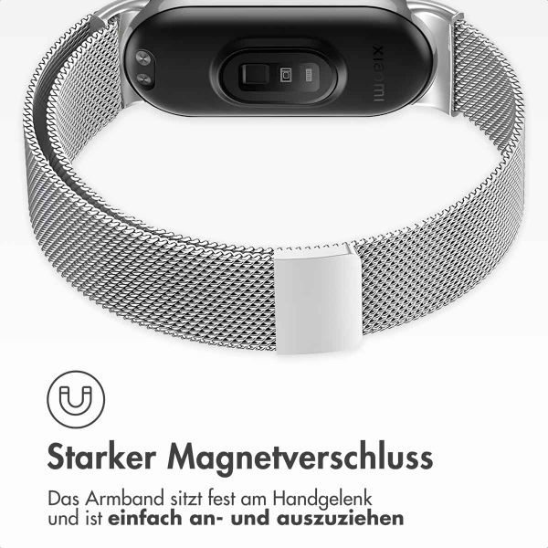 imoshion Milanees magnetisch bandje Xiaomi Smart Band 8 / 9 - Zilver