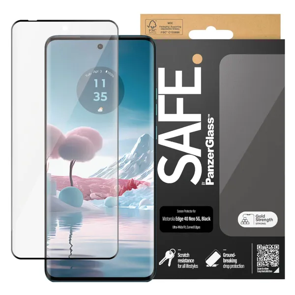 SAFE by PanzerGlass Ultra-Wide Fit Screenprotector Motorola Edge 40