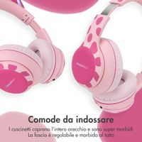 imoshion Draadloze Kinderkoptelefoon Unicorn LED Light - Decibelbegrenzer - Met AUX kabel - Pink / Hot Pink