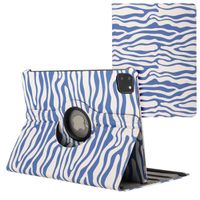 imoshion 360° Draaibare Design Bookcase Apple iPad Pro 11 (2024) M4 - White Blue Stripes