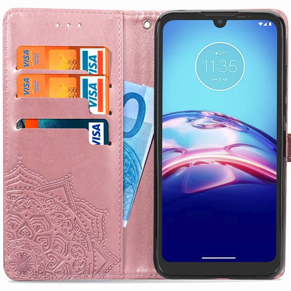 Mandala Bookcase Motorola Moto E6s - Rosé Goud
