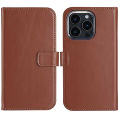Selencia Genuine Leather Book Case Apple iPhone 16 Pro Max - Light brown