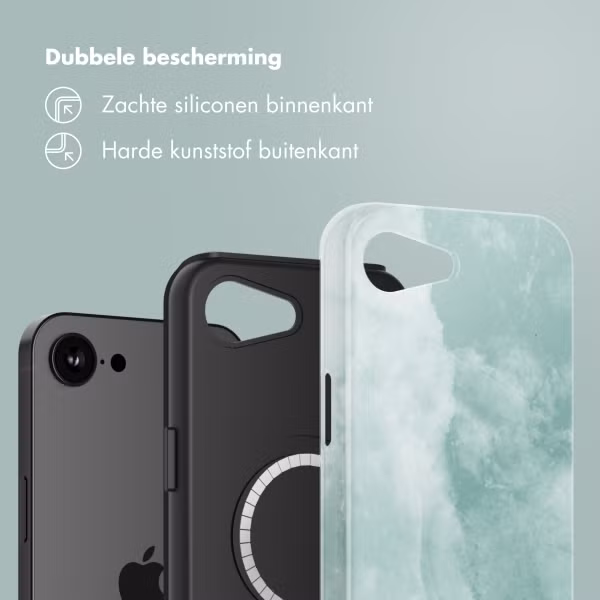 Selencia Vivid Backcover met MagSafe Apple iPhone 16e - Marble Grayed Jade