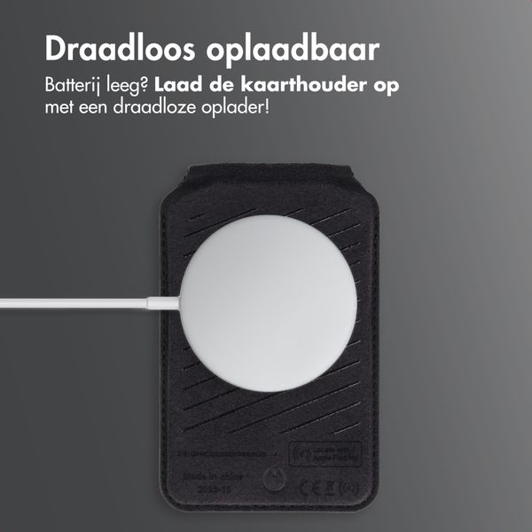 Accezz Magnetische Leren Wallet met standaard - Geschikt voor Apple Find My - Onyx Black