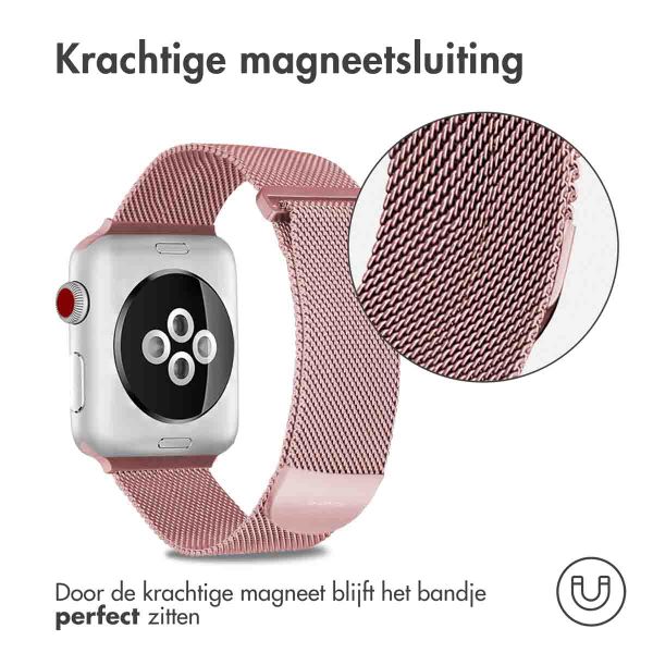 imoshion Milanees magnetisch bandje Apple Watch Series 1-10 / SE / Ultra (2) - 42/44/45/46/49 mm - Maat S - Roze