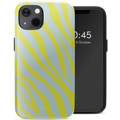 Selencia Vivid Backcover met MagSafe iPhone 13 - Zebra Winter Sky Titanium Yellow