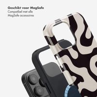 Selencia Vivid Tough Backcover met MagSafe iPhone 16 Pro Max - Art Wave Black