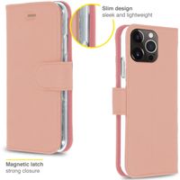 Accezz Wallet Softcase Bookcase iPhone 13 Pro - Rosé Goud