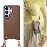 Selencia Nova Phone Case with Cord and Card Holder Samsung Galaxy S26 Ultra - Mocha Brown