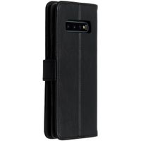 Luxe Lederen Bookcase Samsung Galaxy S10 Plus - Zwart