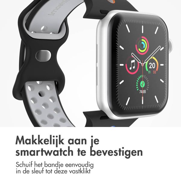 imoshion Sport⁺ bandje Apple Watch Series 1 t/m 9 / SE (38/40/41 mm) | Series 10 (42 mm) - Maat M/L - Black Rainbow