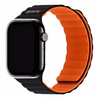 Holdit Siliconen bandje magneet Apple Watch Series 1 - 11 / SE / Ultra (44/45/46/49 mm) - Orange & Black