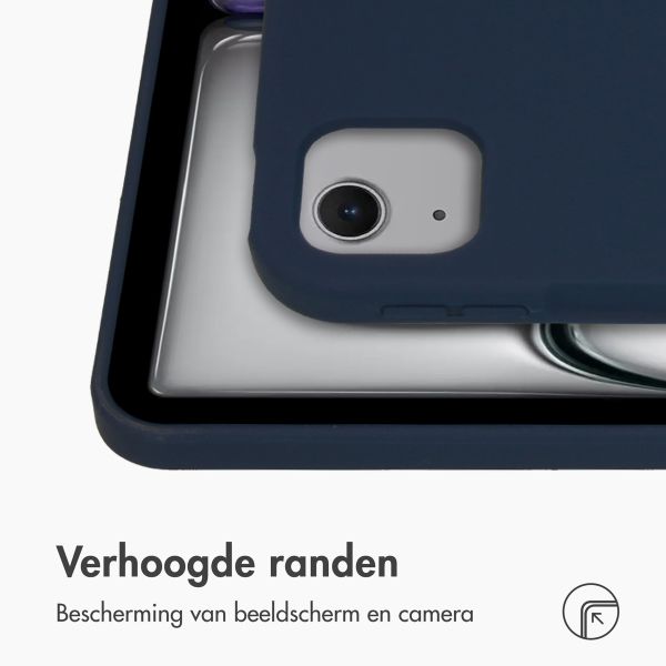 Accezz Liquid Silicone Backcover met penhouder Apple iPad Air 13 inch (2025) M3 / (2024) M2 - Donkerblauw