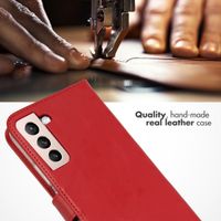 Selencia Echt Lederen Bookcase Samsung Galaxy S22 Plus - Rood