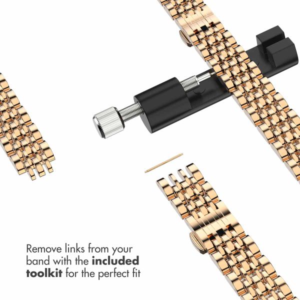 Selencia Slim Steel Jubilee Inspired Link Band Apple Watch | 38/40/41/42 mm - Rose Gold