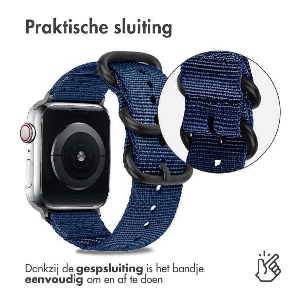 imoshion Nylon bandje Apple Watch Series 1-9 / SE - 38/40/41 mm / Series 10 - 42 mm - Donkerblauw