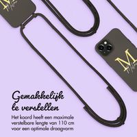 Gepersonaliseerd Color Backcover MagSafe met afneembaar koord en letter  iPhone 15 - Black Coffee