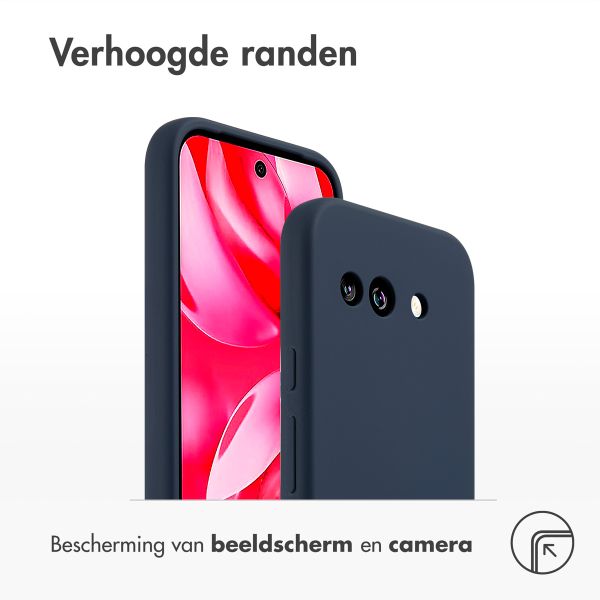 Accezz Liquid Silicone Backcover Google Pixel 9A - Donkerblauw