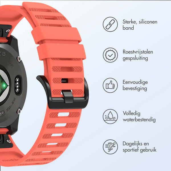 imoshion QuickFit® Stripe Siliconenbandje Garmin Watch | 22 mm aansluiting - Oranje