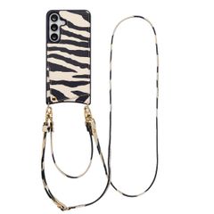 Selencia Nova Telefoonhoes met Koord en Pashouder Samsung Galaxy S25 FE - Zazzy Zebra