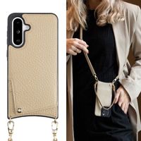 Selencia Nova Backcover met koord en pashouder Samsung Galaxy A36 / A56 - Beige