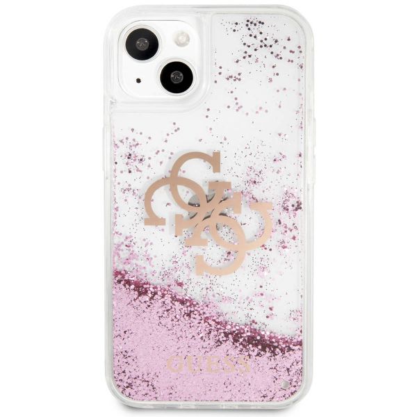 Guess 4G Logo Liquid Glitter Backcover Apple iPhone 13 - Roze
