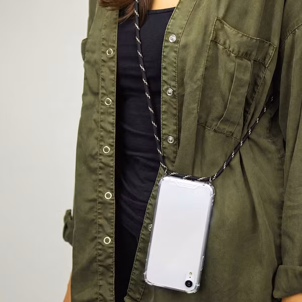 imoshion Transparante Backcover met koord Apple iPhone 8 Plus / 7 Plus - Zwart & Goud