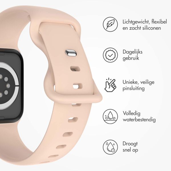 imoshion Siliconen⁺ bandje Apple Watch Series 1 t/m 10 / SE / Ultra (2) (44/45/46/49 mm) - Sand Pink - Maat M/L