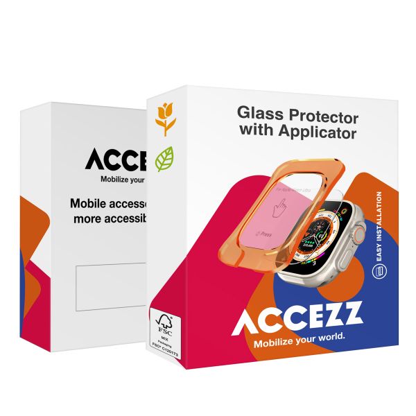 Accezz Gehard glas screenprotector met applicator Apple Watch Ultra 1 / 2 / 3 - 49 mm