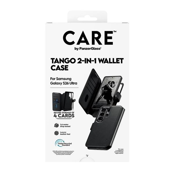 CARE by PanzerGlass Tango 2 in 1 Wallet Case MagSafe Samsung Galaxy S26 Ultra - Transparant