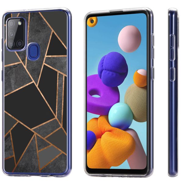 imoshion Design hoesje Samsung Galaxy A21s - Grafisch Koper / Zwart