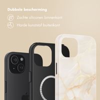 Selencia Vivid Backcover met MagSafe Apple iPhone 15 - Golden Beige Marble