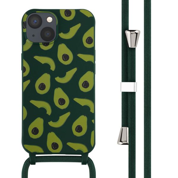 imoshion Siliconen design hoesje met koord iPhone 13 - Avocado Green