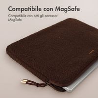 Selencia Teddy Laptop hoes 13-14 inch - Laptopsleeve - Choco Brown