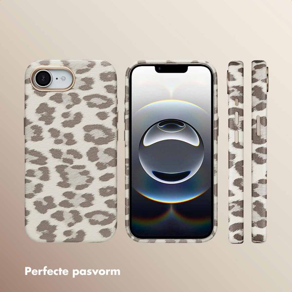 Selencia Sabi Backcover Panterprint met MagSafe Apple iPhone 16e - Soft Ivory