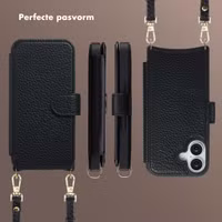 Selencia Riva Bookcase met MagSafe en Koord Apple iPhone 17 - Zwart