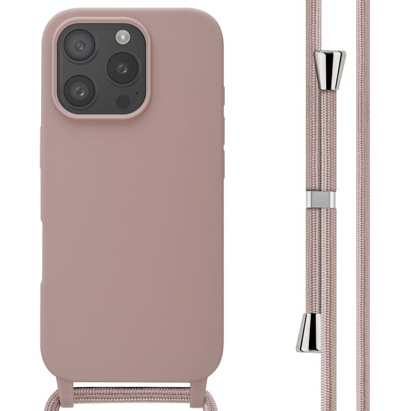 imoshion Siliconen hoesje met koord iPhone 16 Pro - Sand Pink