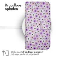 imoshion Design Bookcase Apple iPhone 12 (Pro) - Purple Flowers