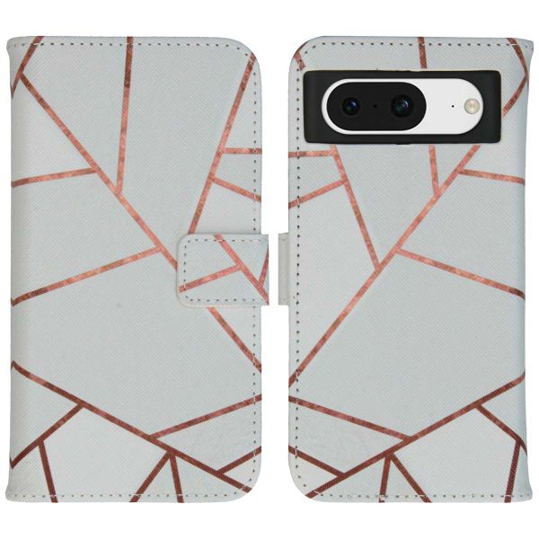 imoshion Design Softcase Bookcase Google Pixel 8 - White Graphic