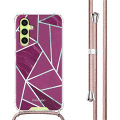 imoshion Design hoesje met koord Samsung Galaxy A34 (5G) - Bordeaux Graphic